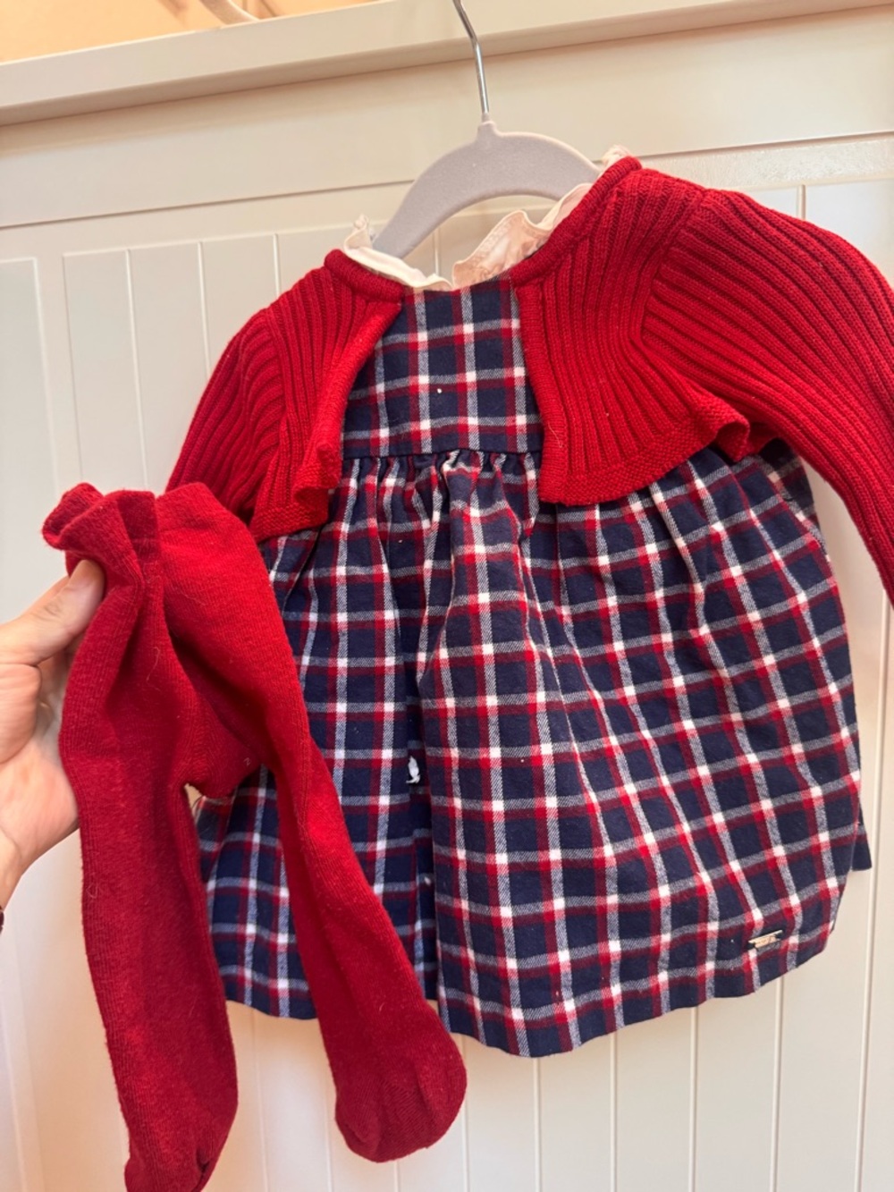 Mayoral White Baby Outfit with Red Heart Accent